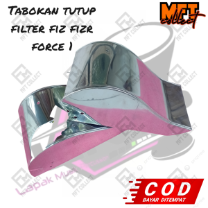 new model tabokan tutup filter motor fiz fizr force 1 bahan stainless dengan lubang baut dan lubang busi