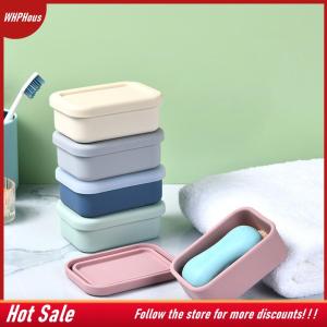 【COD】🔥🔥🔥 Solid Shampoo Bar Holder Large Leakproof Travel Soap Case Silicone Soap Box With Draining Layer Enhanced Soap Container