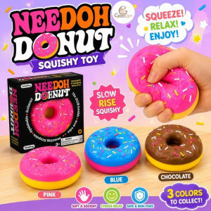 CuddleCove NeeDoh Donut Shape Squishy Toy Stress Relief Fidget Toy Soft Slow Rise Sensory Squeeze Toy Gift
