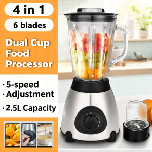 AIMO 4-in-1 Blender for Home Use Multi-Functional Juicer Fully Automatic & Quiet Suitable for Grains Cereals and Baby Food Processor with Handle Cup(2500ML)