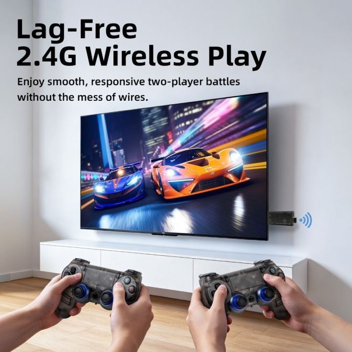 GOOJODOQ%202.4G%20Wireless%20Game%20Controller%203D%20Lag-Free%201080P%20HDMI%20Plug%20and%20Play%20Wireless%20Gaming%20Console%2030,000+%20Classic%20Games%20-%20Image%202