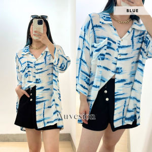 6134 Drilla Tie Dye Cotton Shirt Kemeja Katun Wanita