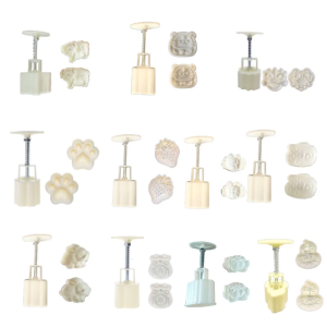 Various Shape Mooncake Mold Set 50g Mid-Autumn Festival DIY Hand Pressure Fondant Moon Cake Mould Decorations Tool