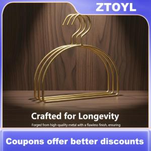 【ZTOYL】 5PCS Half Round Gold Iron f Hangers Pet Clothes Rack for Wardrobe Space Saving Storage Home Organization Display