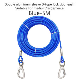 MAIYILAI Dog Leash Steel Wire Rope 3M/5M Stainless Steel Double Ended Dog Chain Pet Leash Dog Leash Heavy Duty