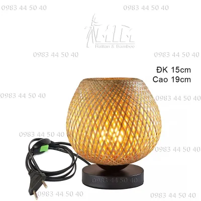 Đèn tre 2 lớp để bàn đèn ngủ để bàn - quà tặng xinh xinh độc đáo