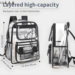 CX🎄💓💥 Ba lô trong suốt túi lưu trữ trong suốt sinh viên bookbag Túi lưu trữ túi rõ ràng bãi biển túi làm việc trường học
