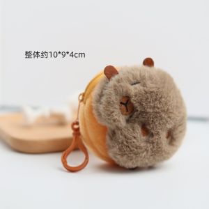Cute Cartoon Capybara Coin Purse Kawaii Wallet Portable Plush Coin Bag Key Earphone Coin Organizer Pouch Zipper Bag Kids Gift