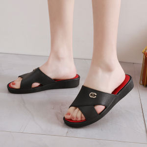 [Free Shipping] Womens Summer Thick-Soled Mid-Heel Platform Fashion Casual Home Non-Slip Bathroom Korean Style Sandals