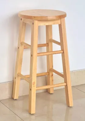 Ghế Gỗ Mặt Tròn Cao 60cm Nhiều Màu Gia Công Tỉ Mỉ Chất Gỗ Dày - Hàng VN Xuất Khẩu