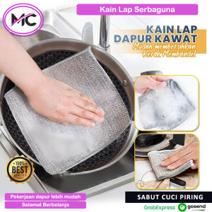 Lap Penggosok Kerak Panci Spons Kain Lap Dapur Kawat Sabut Halus Cuci Piring Anti Gosong Serbet Sikat Serbaguna