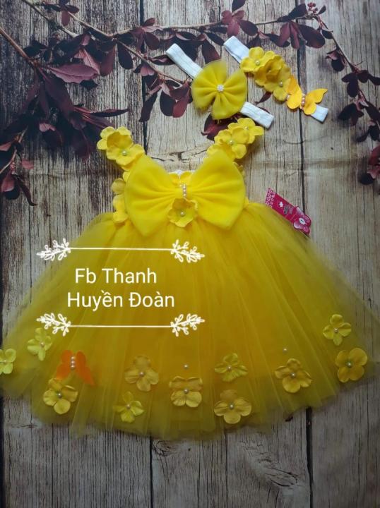 Sẵn size 6-35kg] Váy đầm xoè công chúa thiết kế cho bé gái 2 dây kết hạt màu  nâu tây – Tuna House For Princess – Tuna House For Princess