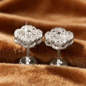 Anziw 14k Gold Filled Moissanite Earrings 2.5mm D Moissanit Clover Flower Stud Earrings for Women GRA Certified Jewelry Charms2026