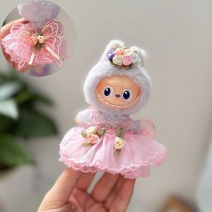 Christmas 10cmLabubu4.0 Christmas Elf Cloak Cape Labubu 4 Baby Clothes Hanger Replacement