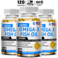 taoters Omega 3 Fish Oil Capsules Nourishes the Brain, Improves Memory, Eyes, Heart and Immune System Support. 