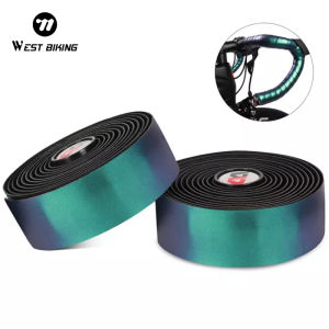 Westขี่จักรยานจักรยานถนนH Andlebarเทปสะท้อนแสงเปลี่ยนสีสามเหลี่ยมแบบจักรยานบาร์เทปกับบาร์ปลั๊กอุปกรณ์จักรยาน