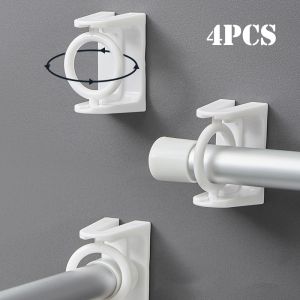 2/4pcs Simple Curtain Rod Holder White Transparent Towel Rack Holders Modern Self-adhesive Holders Home Supplies
