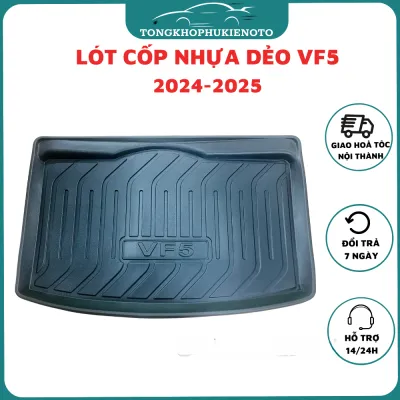 LÓT CỐP nhựa dẻo xe Vinfast VF5 lót cốp nhựa ô tô dẻo đàn hồi chống nước
