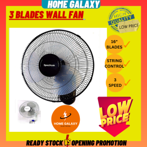 (PROMO) 16 Wall Fan With Pull String Control 16 Inch Auto Fan Wall Fan Kipas Dinding