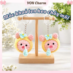 Móc Khoá Len Heo Chảy Nước Mũi Dễ Thương Móc Khoá Handmade Thủ Công Treo Túi Xách Quà Tặng Ý Nghĩa - Voncharm