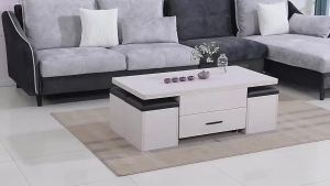 Multi-Functional Lifting Coffee Table 120*60cm Man-Made Board Modern Nordic Style for Living Room Dining Room