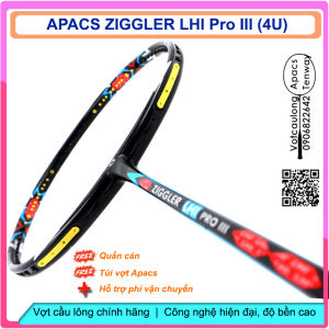 Vợt cầu lông Apacs Ziggler LHI Pro III (4U) Vợt chuyên công thân đũa siêu mảnh khung đan lưới được 17kg
