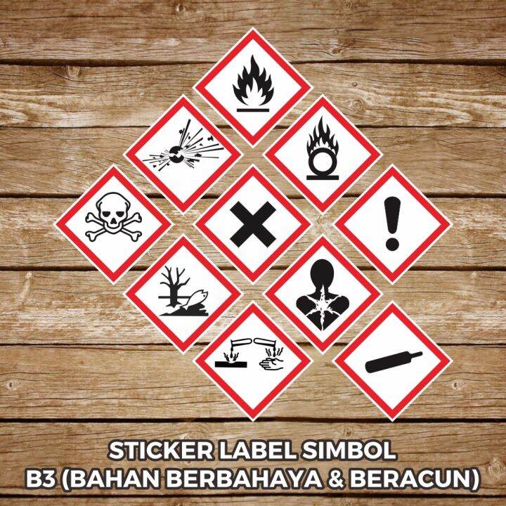 Sticker Label Vinyl Simbol B3 Stiker Bahan Berbahaya Dan Beracun 20 X ...