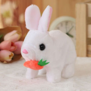 Electric Rabbit Plush Toy Cute Interactive Pet Doll Funny Simulation Walk Bark&Nod Kid Birthday Gift