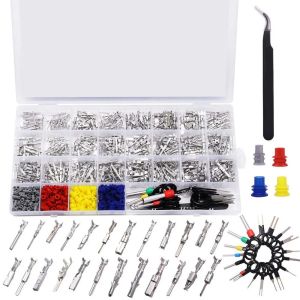 2026 729Pcs Automotive Pin Connectors Kit 1/1.5/1.8/2.2/2.3/2.8/3.5mm Male&Female Wire Pins Non Insulated Wire Terminal Pin Kit.