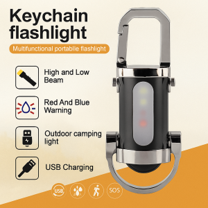 Flashlight Lighting Portable Light Compact Size Compact and Portable Red Light Blinking Super Bright