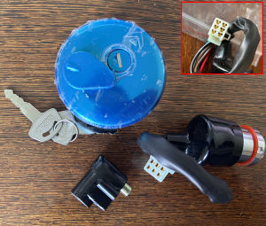 GN125 2 Keys Petrol Fuel Tank Cap Seat Lock Complete Lock Set Ignition Main Switch for Suzuki GN125 GN 125 GN125H 1982-2001