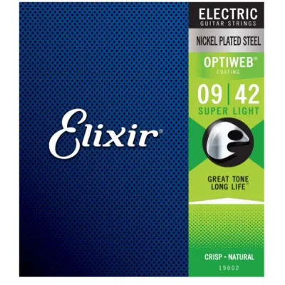 Elixir Strings 16552/16550 Plated Steel Electric Guitar Strings with Optiweb Coating Set of 3