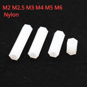 M2 M2.5 M3 M4 M5 M6White Double Pass Hex Hexagon Nylon Column PCB Standoff Spacer Column Plastic Spacing Screws﻿﻿