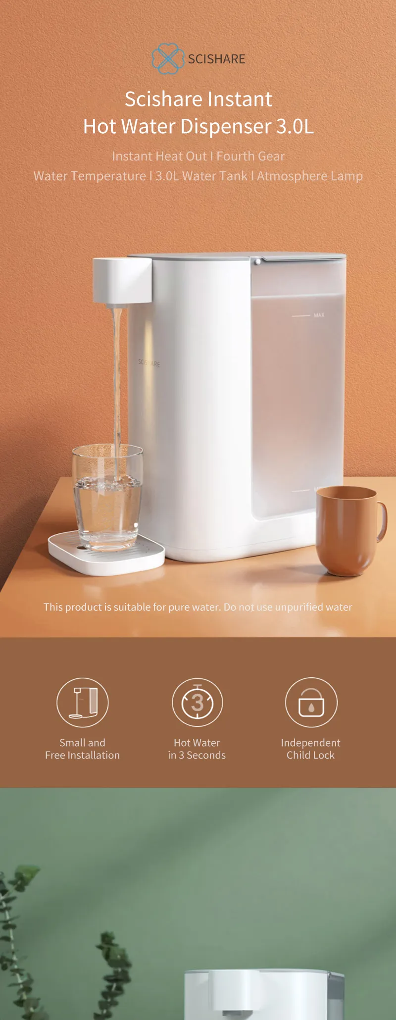 Gadgetoo Xiaomi Mijia Scishare Instant Heating Water Dispenser 3.0L S2301