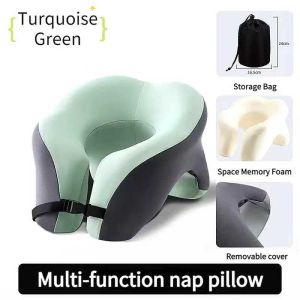Multi-Function Nap Pillow for Long Flights & Overseas Workers – Space Memory Foam Support Cushion for Neck Back and Arms