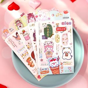 Bộ 4 tấm Sticker màu hồng siêu xinh xắn Set 4 miếng đồ chơi hình dán họa tiết đáng yêu trang trí sổ tay nhật ký