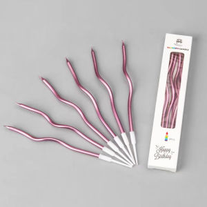 6pcs Birthday Cake Candle Spiral Chrome Candles Cake Candle Topper Birthday Party Decorations Happy Birthday Candles