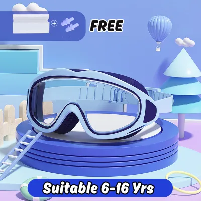🇲🇾STOCK KL (Yr 3-16) Kid Boy Girl Swimming Goggle Diving Kid Adjustable Waterproof Anti-fog UV Wide Vision Goggles Cermin Mata Renang Budak