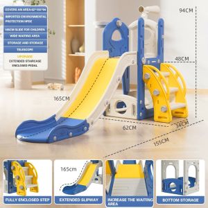 Slide For Kids Playground Kids Gelongsor Kanak Kanak Set SlideSwing Set 8 in 1 Indoor Outdoor With Basketball Hoop Papan Gelongsor 滑梯