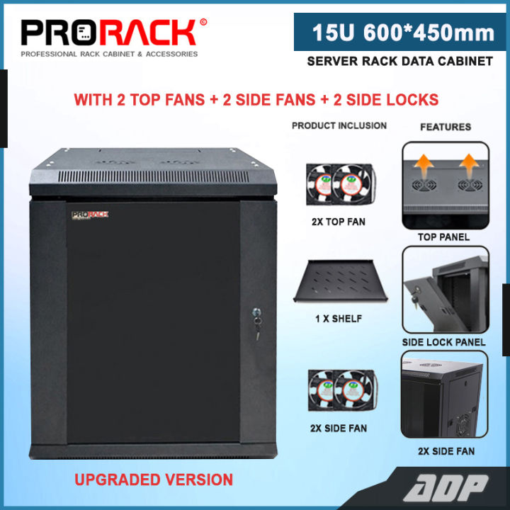PRORACK 15U (600x450mm) Server Rack Cabinet (For Self-Assembly) Wall ...