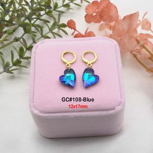 heart shape 12x17mm and thailand gold drop earrings (GC#108)