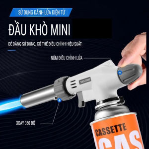 Đèn khò gas mini có núm vặn và đánh lửa tựu động - Đầu khò gas mini cầm tay