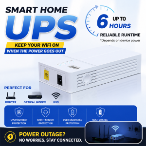 Mini UPS Backup Power Supply 6000mAh/7800mAh DC 5V 9V 12V Router UPS Battery Backup for WiFi Router Modem Power Failure Protection