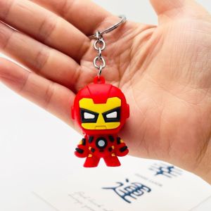 Cartoon Marvel Motorcycle Keychain Marvel Avengers Spider-Man Ironman Thor Batman School Bag Hanging