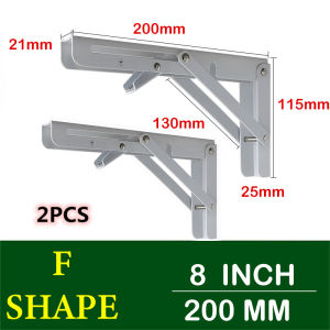 Boland 2Pcs 8/10/12/14 Inch Triangle Folding Angle Bracket Heavy Support Adjustable Wall Mounted Bench Table Shelf Bracket Furniture