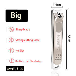 TOGEWITHU Nail Clippers Anti-splash Fingernail Toenail Cutter Manicure Tools Detachable Nail Trimmer with Nail File