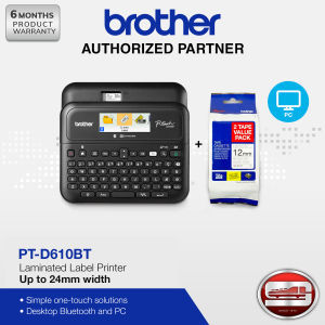 Brother PT-D610BT Label Printer Desktop Bluetooth and PC Connectable Label Printer