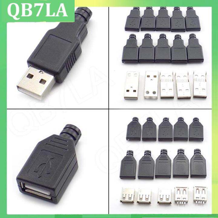 QB7LA shop 10pcs Type A Male Female USB 4 Pin Plug Socket Connector ...