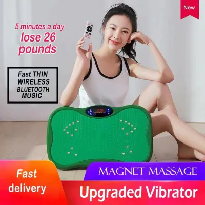 【COD】 Exercise Fitness Slim Vibration Machine Trainer Plate Platform Body Shaper Remote Control with Resistance Bands Indoor fitness equipment suitable for exercise and weight loss (official and genuine door to door same day delivery)