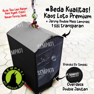 SEMPATI Krodong Kerodong Sangkar Kotak Transparan Bahan Loto Plus Kaos 1 Sisi Kerodong Krodong Sangkar Kandang Burung Kacer Cucak Kain Penutup Sangkar Kandang Burung